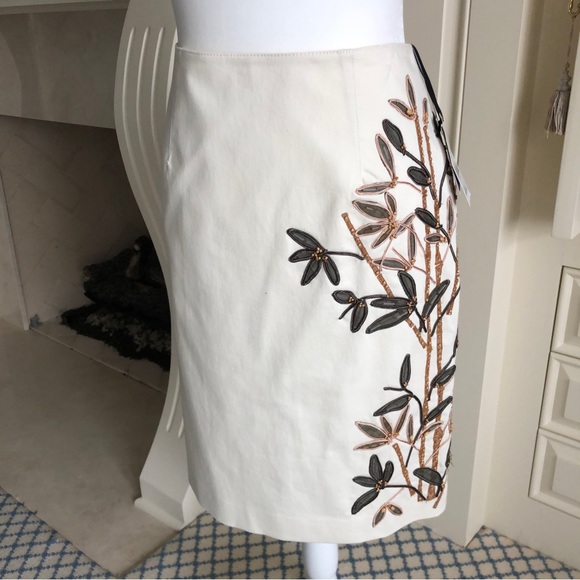 Worth Off White With Kaiki Green Tan Beaded Emebllishments New Size 6 - Picture 4 of 16